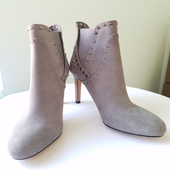Vince Camuto Shoes - Vince Camuto Consheta Boot Suede Grey Heel Studs 8